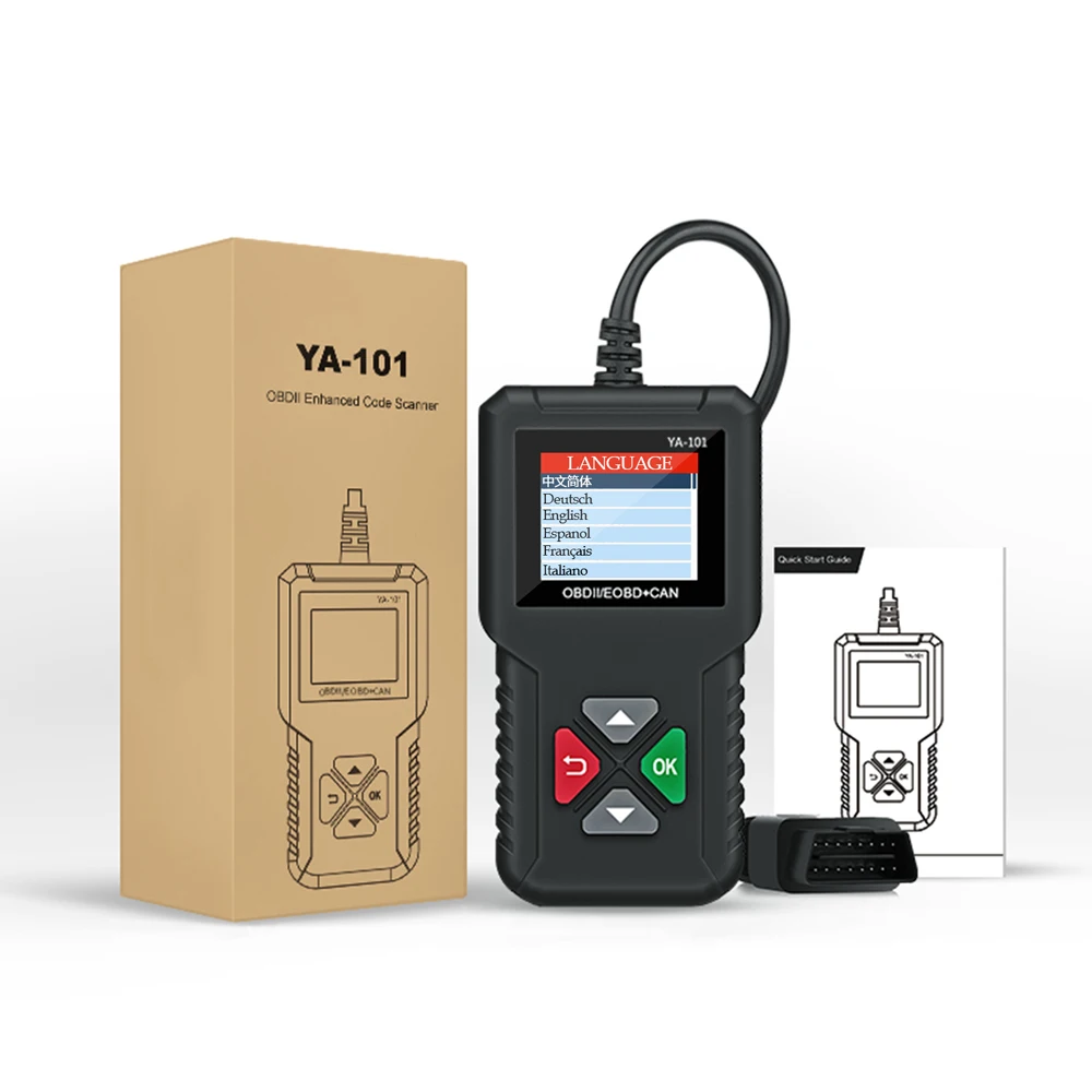 OBD2 считыватель кодов YA101 OBDII EOBD считыватель кода неисправности двигателя бесплатное обновление PK AD310 AL319 OM123 ELM327 автомобильный диагностический инструмент