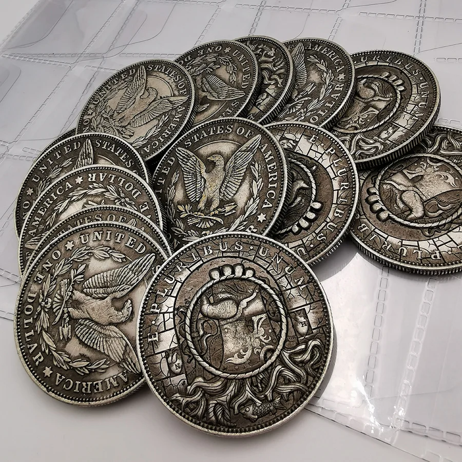 Коллекционные монеты цельный захват кольцо с черепом украшения подарок памятные