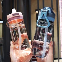 plastic water bottle for drinking portable sport tea coffee cup kitchen tools kids water bottle for school transparent