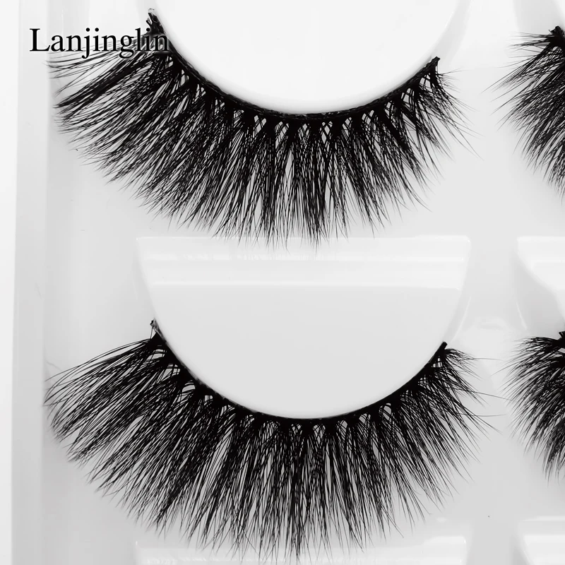 LANJINGLIN 10 коробок/лот норковые ресницы натуральные длинные накладные ресницы ручная работа Мягкие 3d норковые ресницы макияж Искусственные ресницы G808