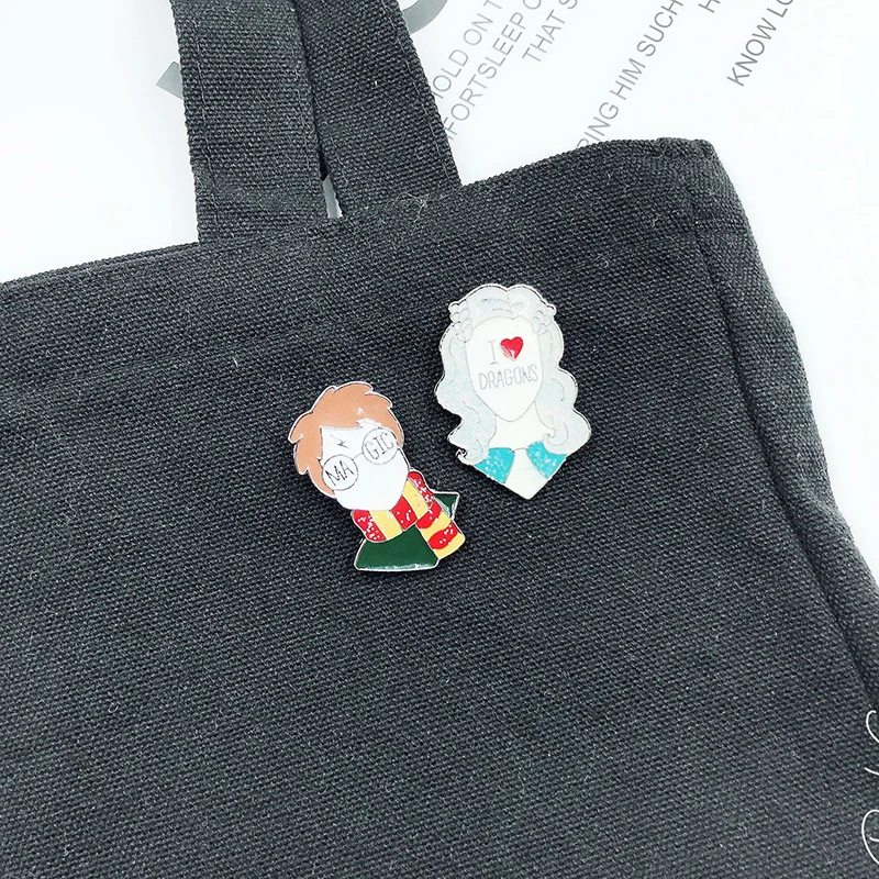 Брошь в виде фигурки хогварта эмалированный штифт булавки и броши значок для