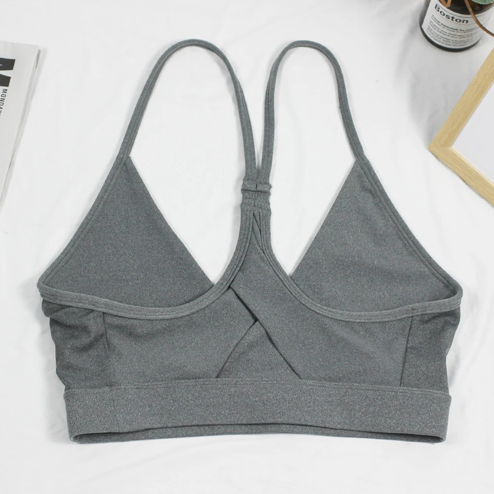 

VigoBrev Sexy Back Hollowed Sports Bra Push Up Workout Sport Top Crop High Impact Fitness Wear For Yoga Gym Brassiere Sportswear