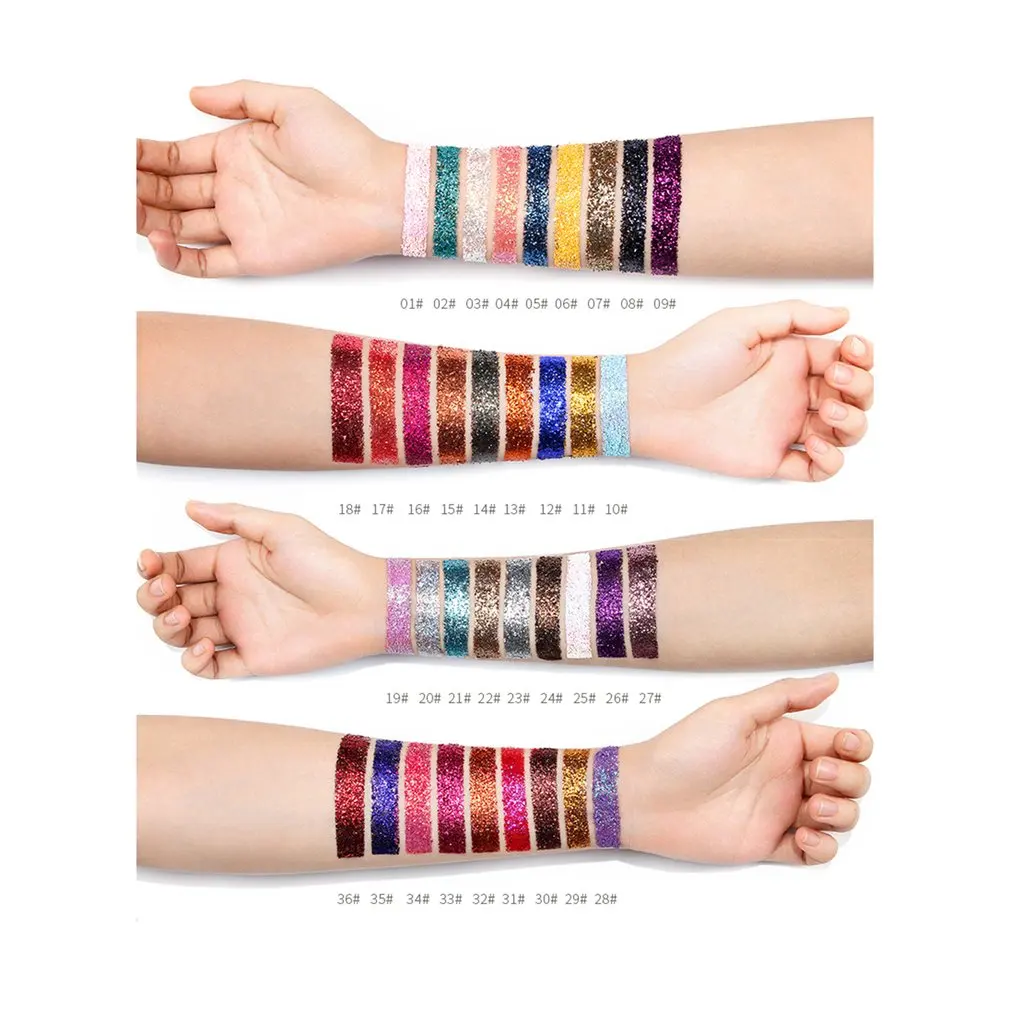 Горячая 36 цветов модный блеск для ногтей Пудра портативный размер DIY Сверкающее