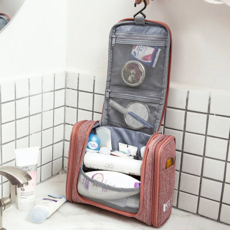 

Waterproof Toiletry Kit Hanging Cosmetic Bag Bathroom Organizer Brush Lipstick Makeup Pouch Travel Suitcase Accessories Supplies