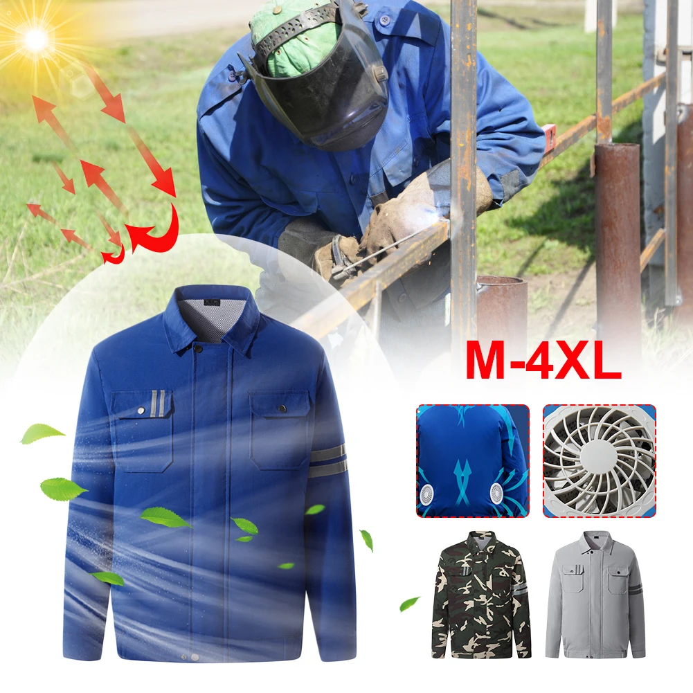 

Summer Fan Jacket Men Women Air Conditioning Cool Coat Outdoor Sun Protection Clothes USB Charing Camouflage Sports Jacket