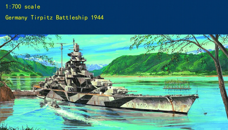 Немецкий линкор Tirpitz 1944 Военная Модель Коллекция Бесплатная доставка 1: 700 Масштаб