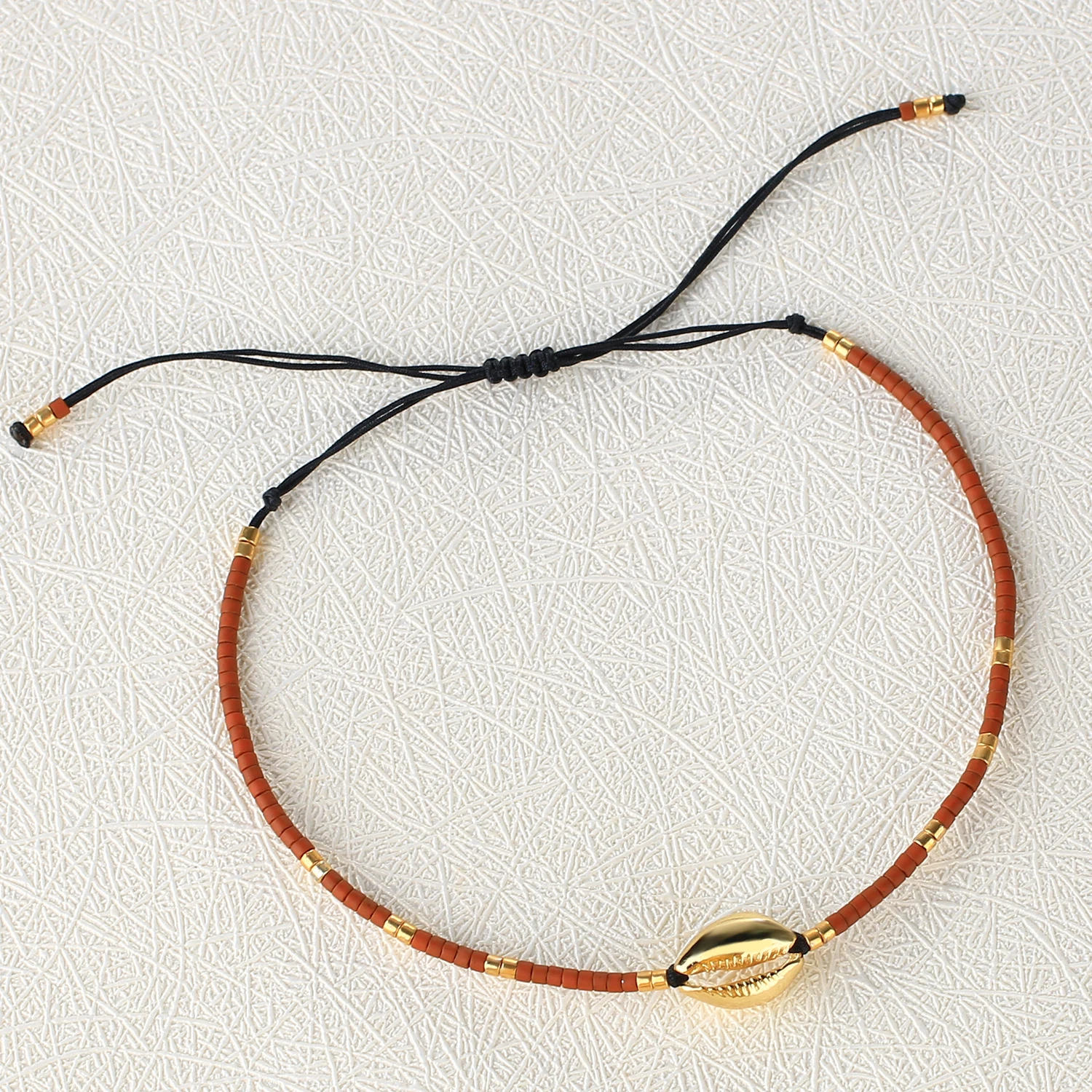 

QUANCHI Boho Miyuki Seed Beads Bracelets Gold Shell Cowry Beaded Bracelet Summer Beach Seashell Strand Bangle Jewelry(17K)