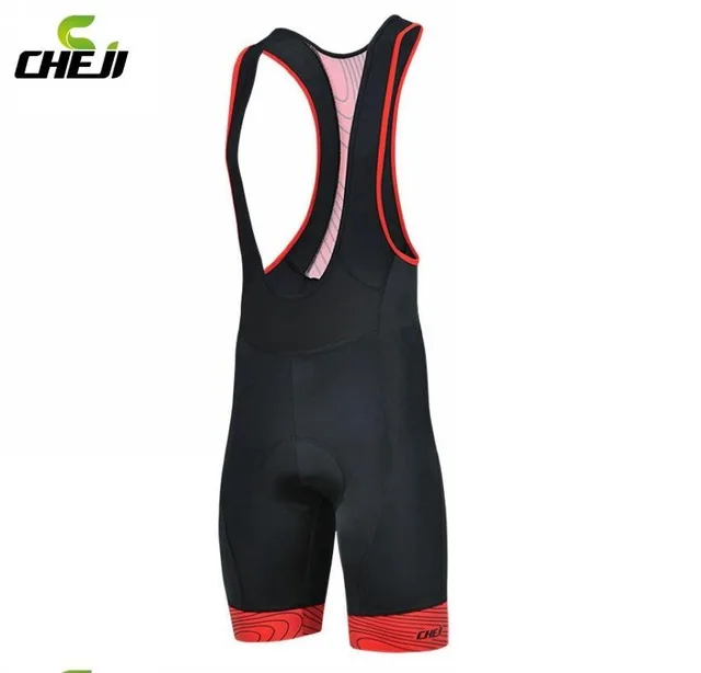 CHEJI Red Cheji Велосипеды Bib Short Cheji Мужчины Верхняя одежда велосипед Велосипеды Велоспорт 3D мягкий Езда нагрудник Шорты S-3XL 3 Цвета Велотрусы - Цвет: CHEJI Red