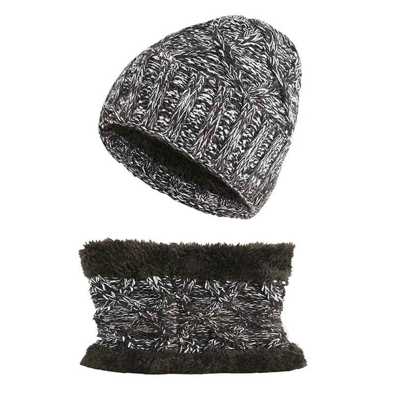 

Winter New Children Scarf Caps Set Kids Warm Caps Thick Plus Velvet Knit Hat and Scarf Sets Hot Girl Knitted Beanies Scarf Set