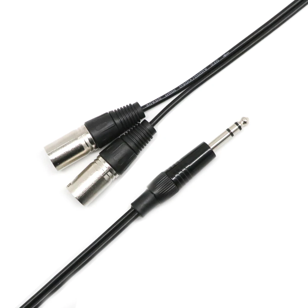 1 фута 1/4 &quot6 35 мм моно кабель для микрофона на 2 двух XLR штекеров 3-контактный