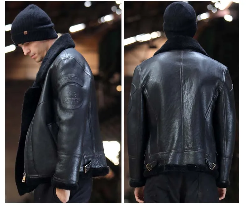 Новинка 2021 мужская куртка из натуральной овечьей кожи в русском стиле шерстяная