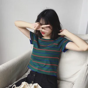 

Summer 2020 short sleeve t shirt Women army green Top Garment