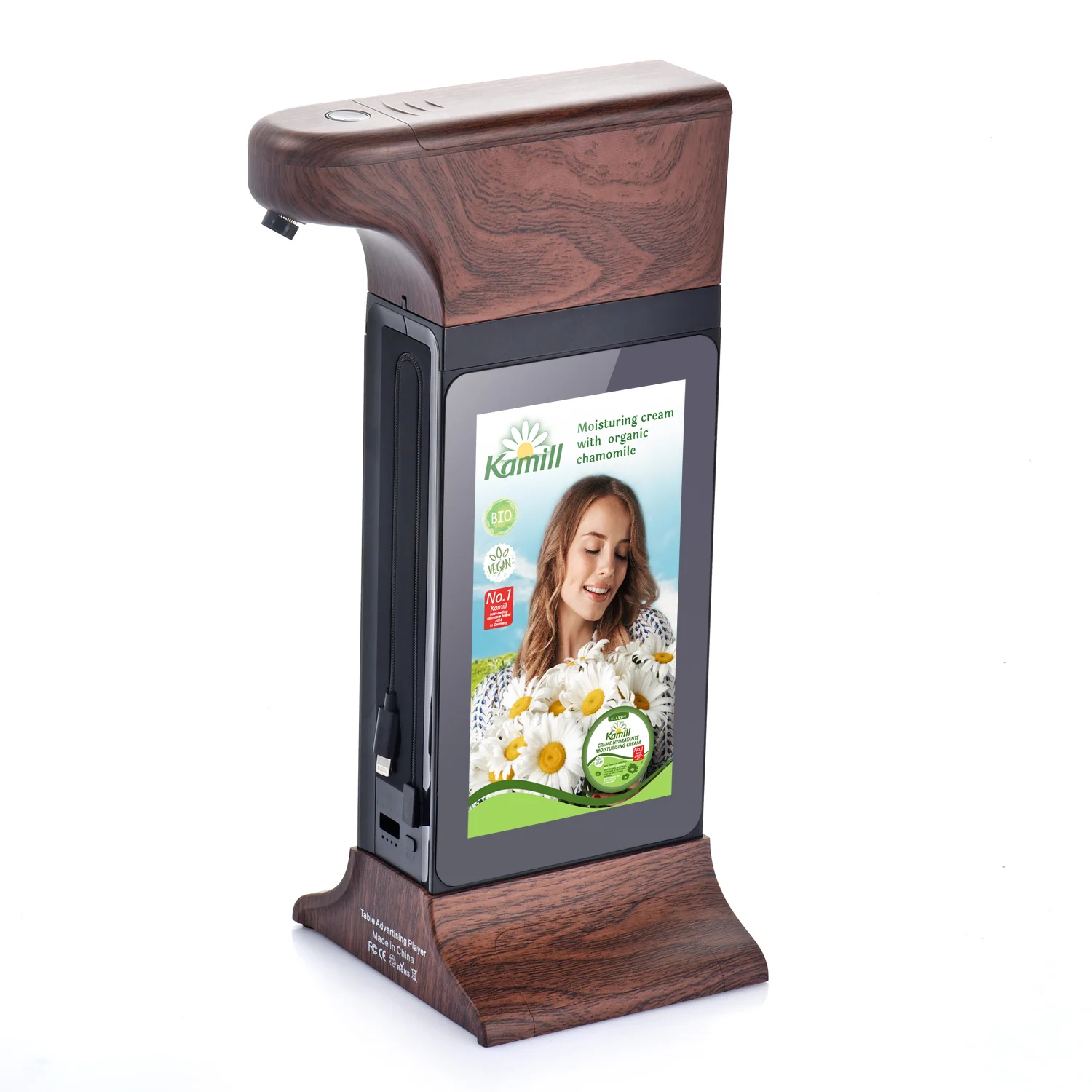 

FYD-835S 7 Inch LCD Small Restaurant Table Advertising Player With Hand Sanitizer Dispenser