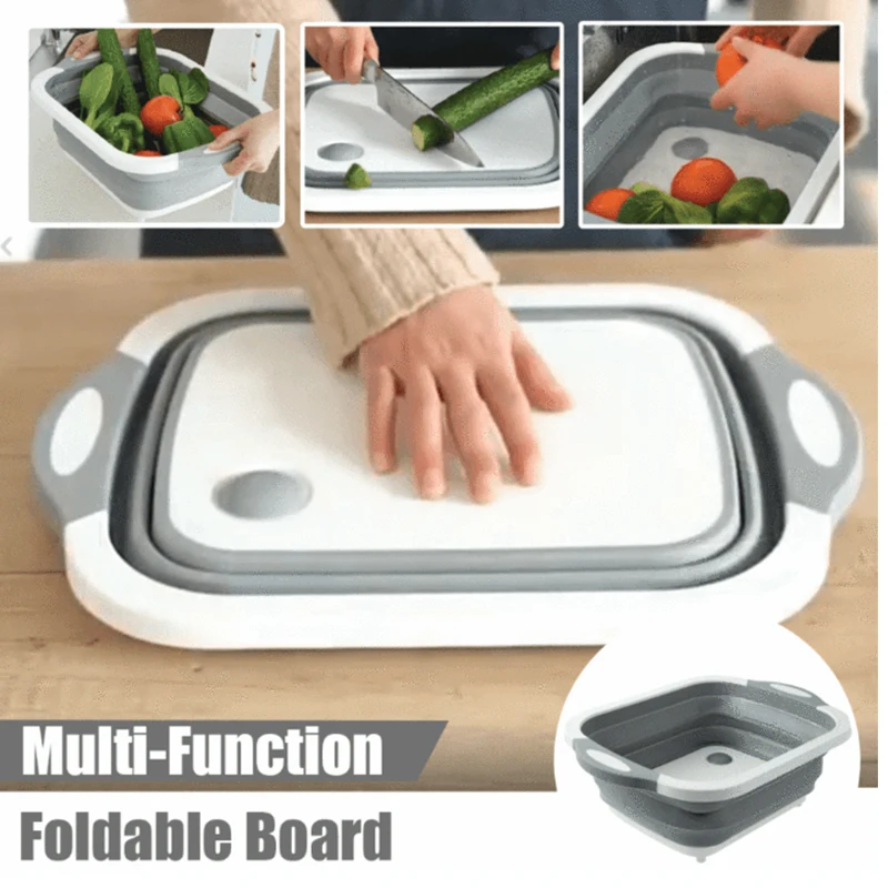 

Foldable Multi-Function Chopping /Cutting Board Collapsible Colander Vegetable Fruit Washing Basket Bowl Kitchen Organizer Tool