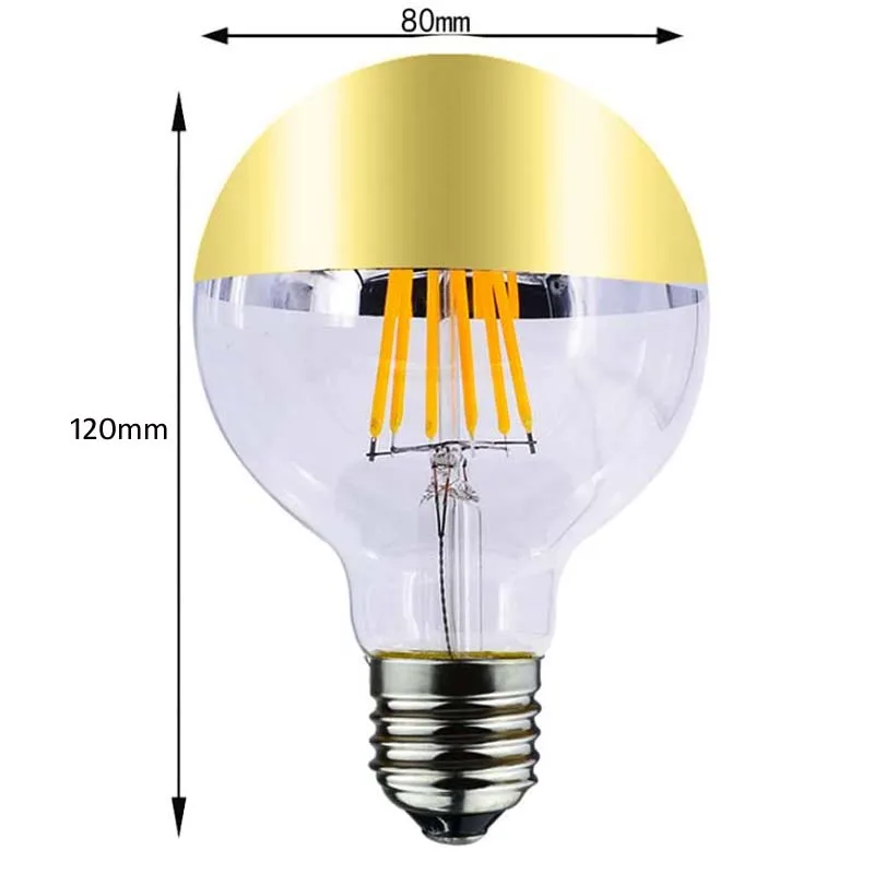 10 шт. Золотой G80 4 Вт (40w) 220V 240V Светодиодный светильник ing луковица половина