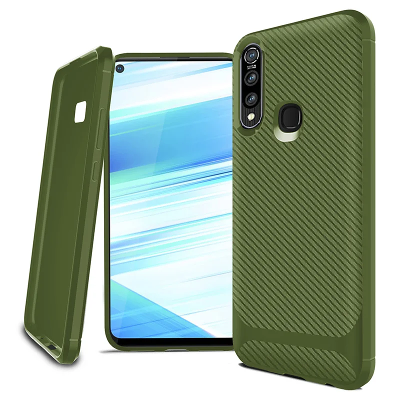 Чехол для Vivo IQOO V17 NEO V15 X27 Z1 Z1X Z5i Z5X Y17 Y19 Pro Роскошный чехол из углеродного волокна