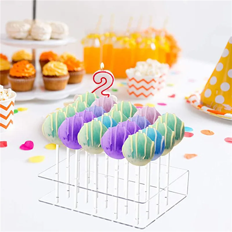 

20 Holes Lollipop Stands Candy Display Stand Holder DIY Transparent Lollipop Cake Holder Wedding Party Holder