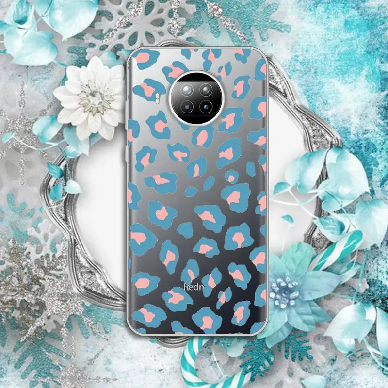 

Leopard Print Phone Case Transparent for Xiaomi Redmi note 10 t 8 9 pro lite 11