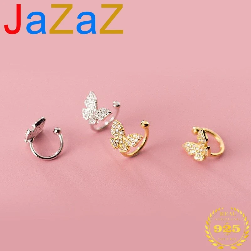 

JA00432 Новое поступление модные паве ЧР бабочка клипсы для женщин из натуральной кожи 925 стерлингового серебра Вечерние Свадебные украшения з...