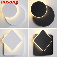 aosong modern wall light fixture rotating bedside led wall lamp creative decorative for home bedroom living room dining room