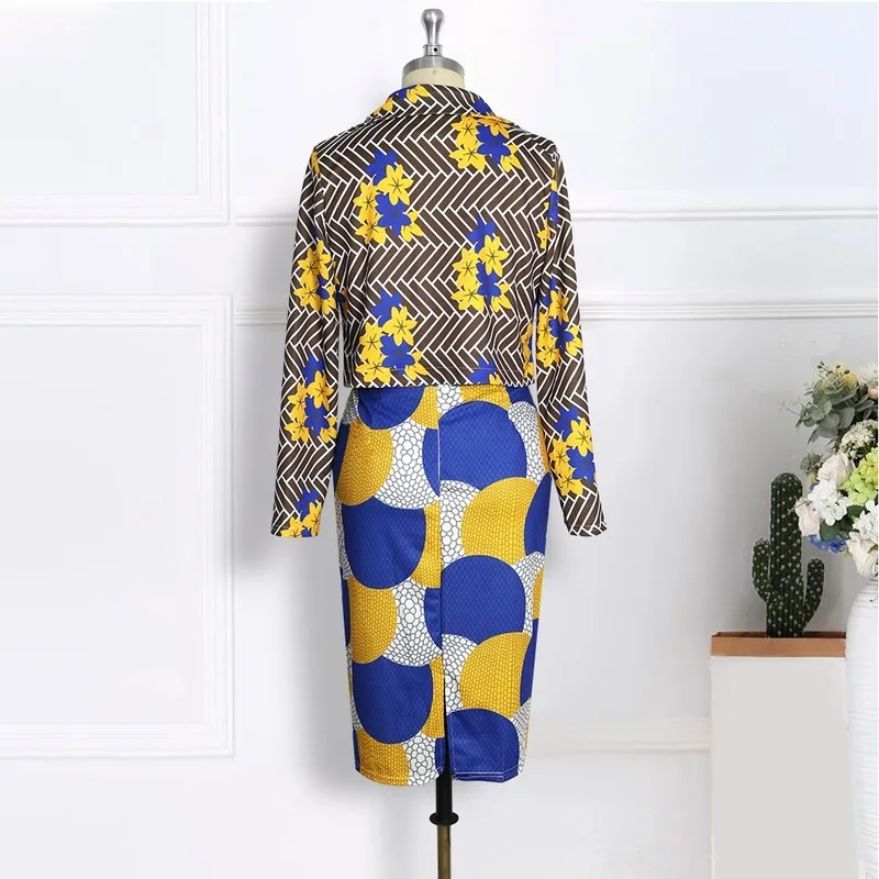 Женский комплект из двух предметов короткий Блейзер с принтом и юбка карандаш