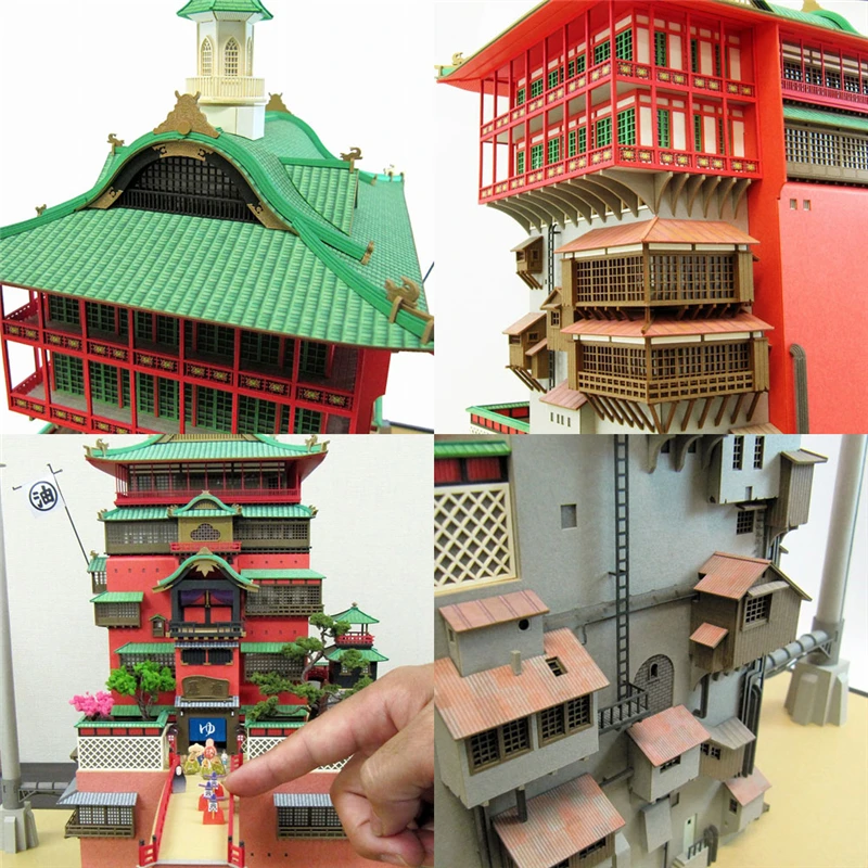 

Spirited Away Aburaya Bathhouse 3D Paper Model Assembly Papercraft Puzzle Educational Kids Toy Anime Totoro Birthday Gift