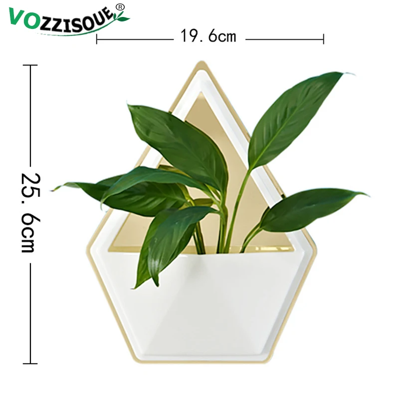 

Hanging Flower Geometric Hydroponic Vase Pots on The Wall Hanging Planter Acrylic Nordic Flower Pots for Orchids Vasi Per Piante