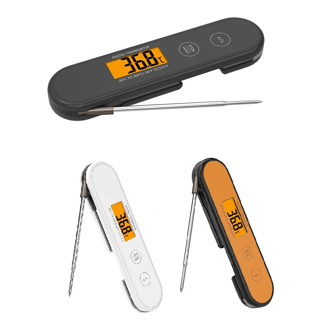 

Thermometer Folding Probe Kitchen Food Grade Barbecue BBQ Waterproof Backlight Large Screen Magnetic Touch