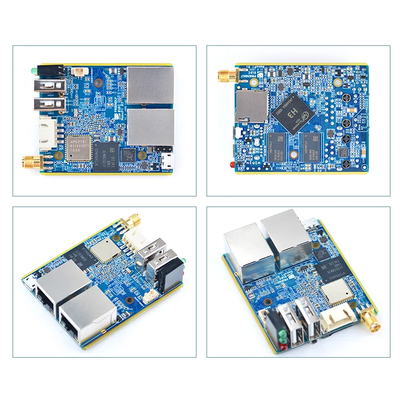 NanoPi R1 Allwinner H3 1 Гб двойной порт Ethernet Wifi и BT встроенный eMMC с USB последовательным