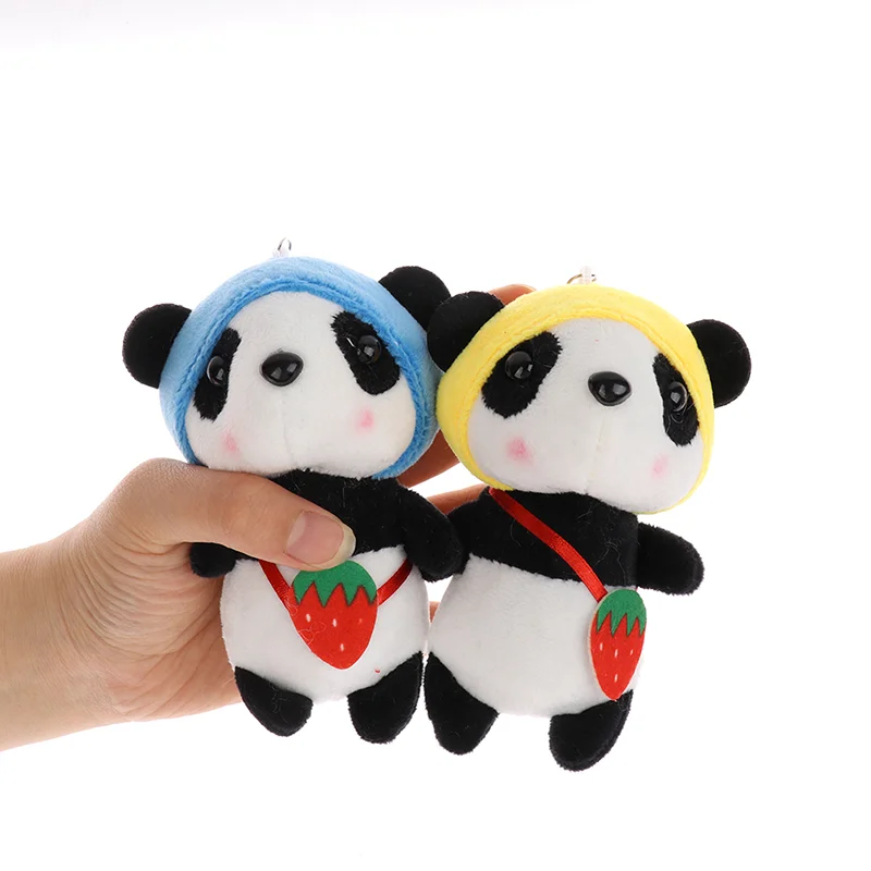 

12CM Cute Cartoon Panda Plush Stuffed Animal Toys Keychain Key Ring Pendant Doll Toy Keychain Pendant Children Gift