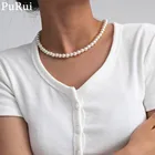 Ожерелье-чокер женское, с имитацией жемчуга