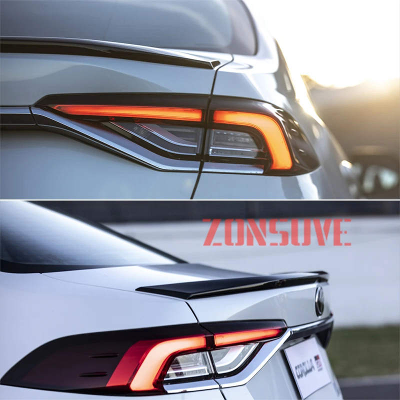 

For Toyota Corolla 2019 2021 2022 Year Spoiler ABS Plastic Carbon Fiber Look Rear Trunk Wing Body Kit Accessories Sport Style