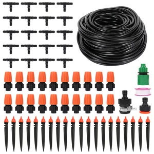 25 м система капельного орошения сделай сам автоматический полив садовый шланг микро капельный спрей самополив наборы с регулируемыми капельниками