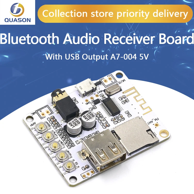 Плата аудиоресивера Bluetooth с USB разъемом для TF карты декодирование