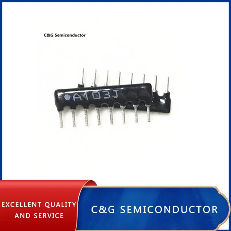 50PCS A08-103 SIP-8 10K Ohm 8 Commoned Resistor Network Array PIN 8pins | Электронные компоненты и принадлежности