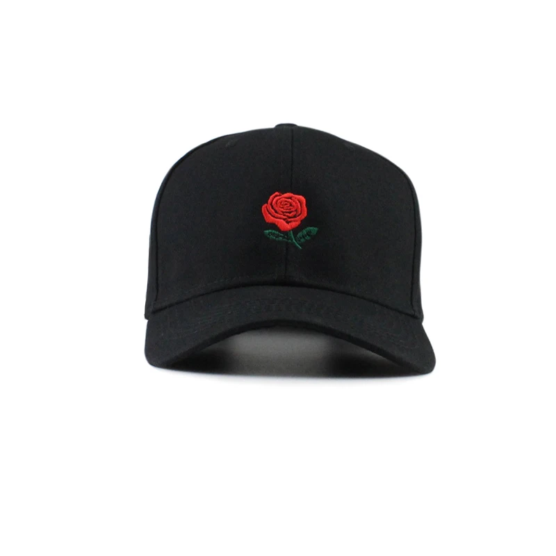 black-2 new cotton baseball cap chrysanthemum pattern caps men women Rose embroidery cap outdoor adjustable sports hat EXO GD pmo cap - Цвет: black-2