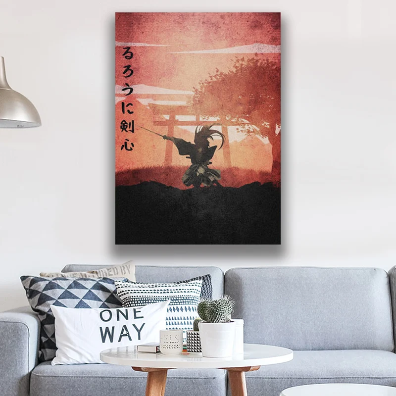 

Ruroni Kenshin Poster Manga Poster Canvas Wall Art Decoration prints for living Kid Children room Home bedroom decor painting