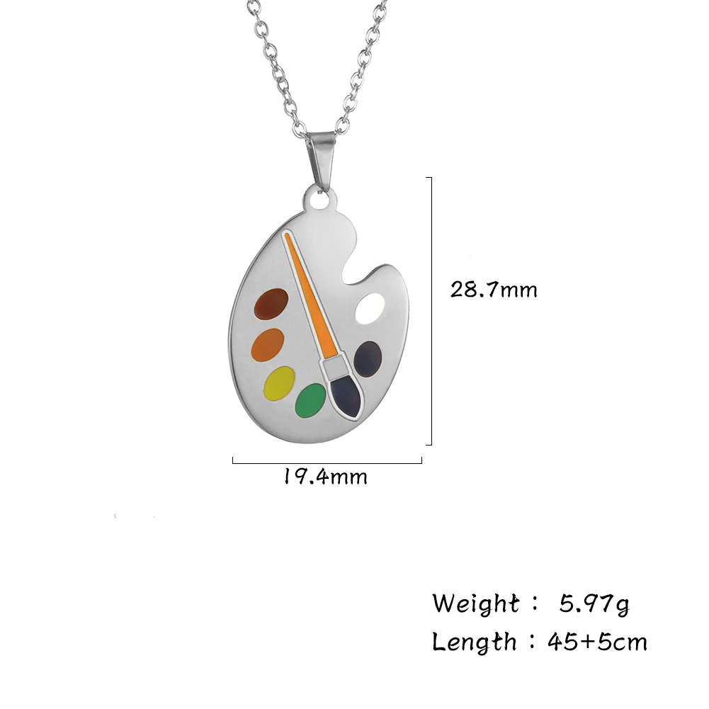 Fishhook Художественное ожерелье палитра пигментов художник рисование кисть