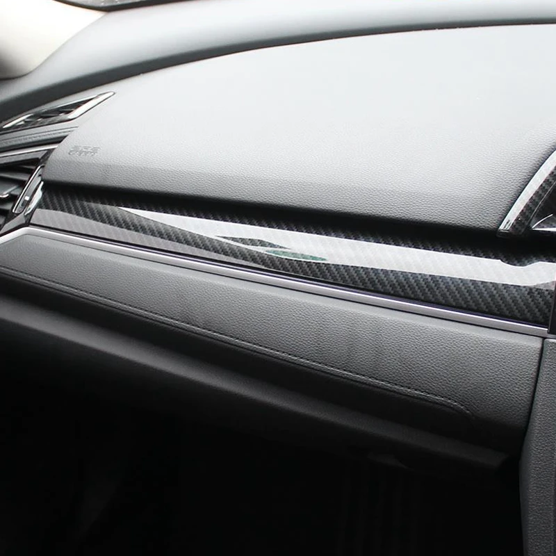 

9Pcs Carbon Fiber Console Center Dashboard Cover Trim Decorative Stickers for Honda Civic 10Th 2016-2019 Car Accessories