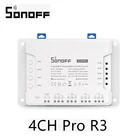 Переключатель Sonoff 4CH PRO R3 4 Gang RF 433 МГц, Поддержка блокировки, самоблокировка, ввод, 3 режима работы, eWeLink APP Alexa Google Home