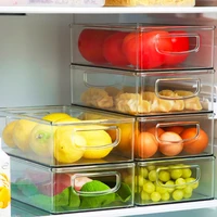 refrigerator drawer compartment refrigerator organizer bins transparent fridge containers for pantry freezer kitchen storage