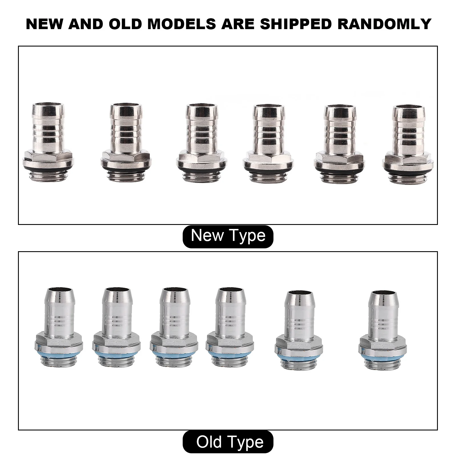 

6pcs/Set Barb-Fitting PC Water Cooling Two-Touch Fitting G1/4 Thread Barb Connector for Tube 5.5mm/ 7.5mm/ 9.2mm/ 11mm Diameter