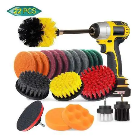 

22Pcs/set Electric Drill Brushes Disc Brushes for Household Cleaning Dusting Polishing Multi-functional Power Scrubber