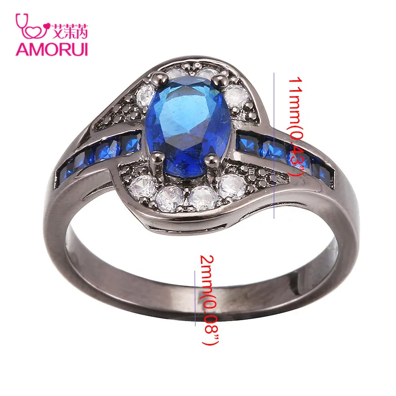 AMORUI Винтаж золотистый и черный Цвет тёмно синий зеленый CZ Обручальные кольца для