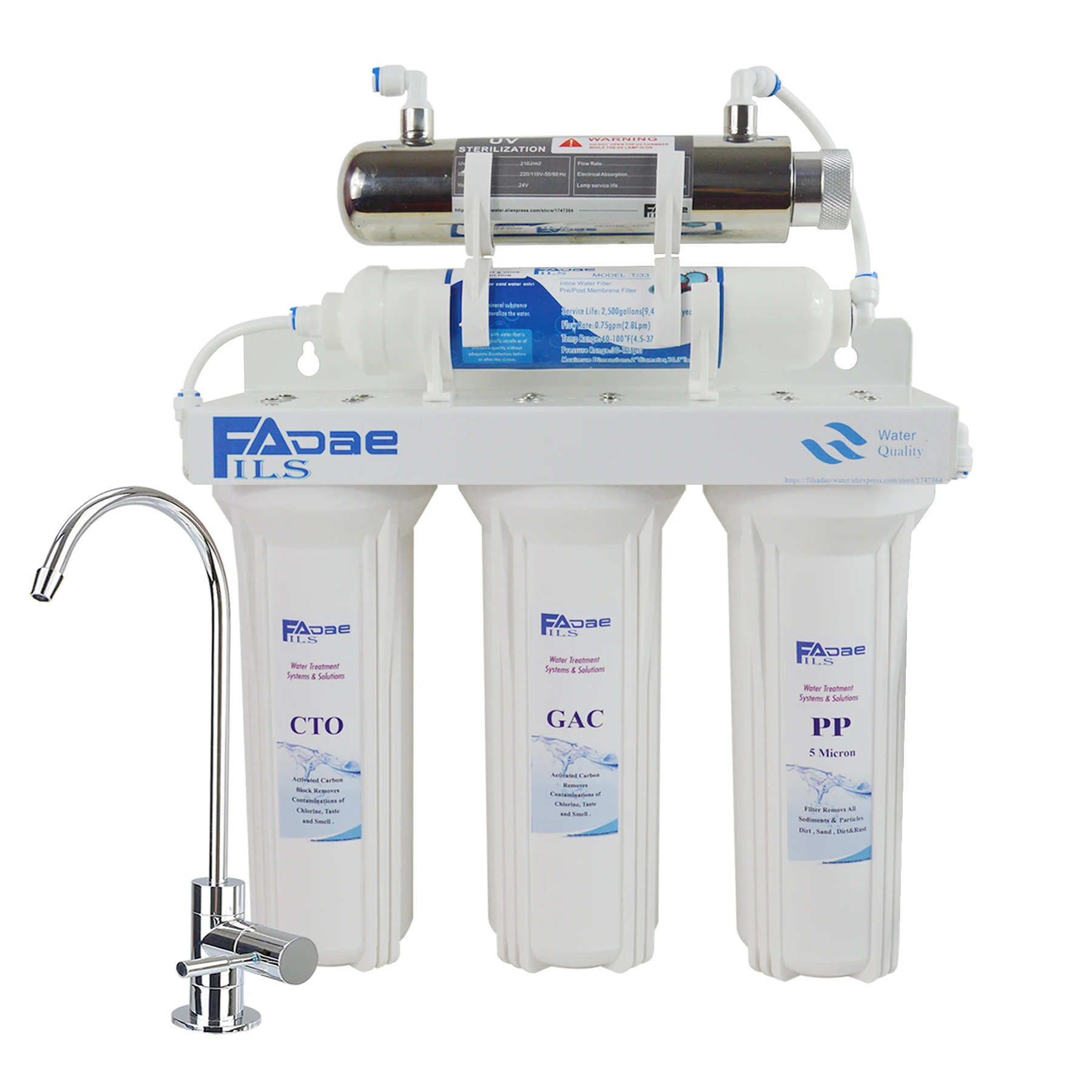 Система фильтрации питьевой воды для дома 5 сценических ультрафиолетовых