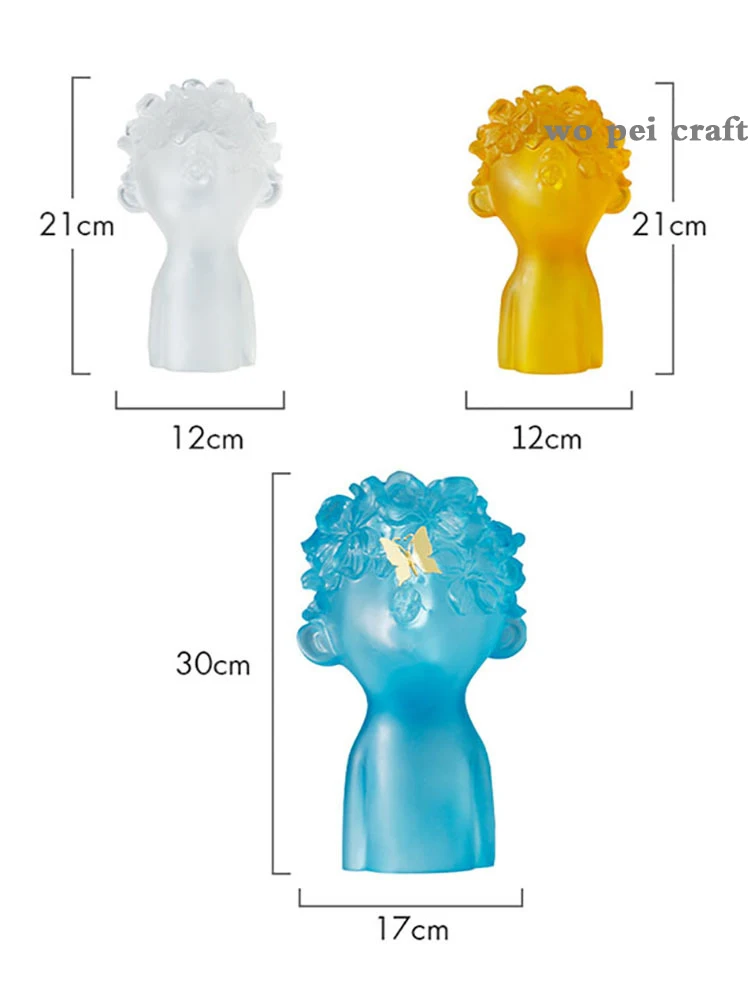 

Colorful Transparent Resin Figure Statue Portraits Bust Figurines Desktop Decoration Minimalist Sculpture Home Decor Modern