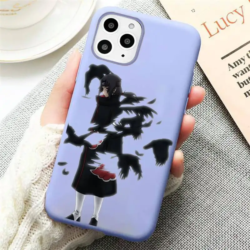 

Anime Naruto Uzumaki Sasuke kakashi Phone Case Candy Color Violet for iPhone 11 12 pro XS MAX 8 7 6 6S Plus X SE 2020 XR