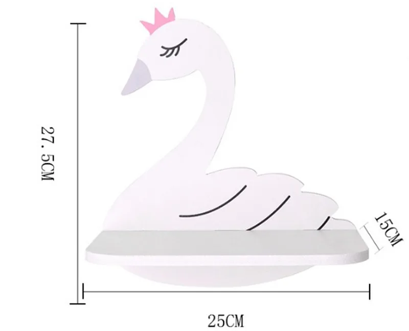 Настенная полка 27 см деревянный подвесной держатель в виде лебедя для детской