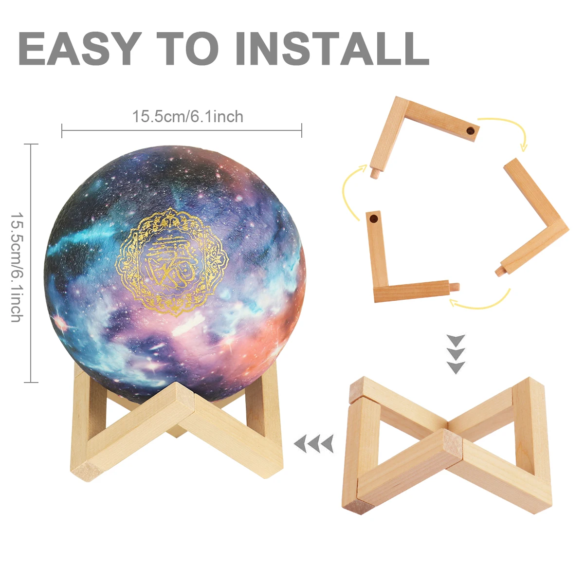 

Moon Light Quran Speaker EID Mubarak Decor 2021 Happy Ramadan Decor for Home Islamic Muslim Party Supplies Ramadan Kareem Eid