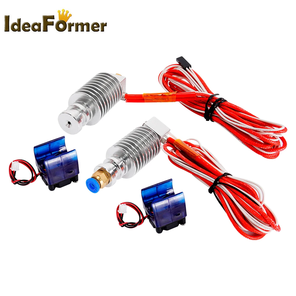 

V5 Hot End kit Bowden/Wade 12V/24V Long Or Short-distance J-head With Cooling Fan For 3D Printer Extruder 1.75/3.0mm Filament.